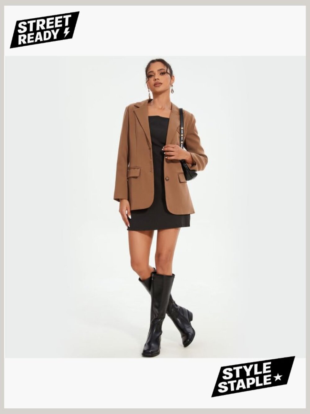 Knee High Boots Women Faux Leather Low Heel Square Toe Side Zipper Fall Boots - Picture 4 of 7